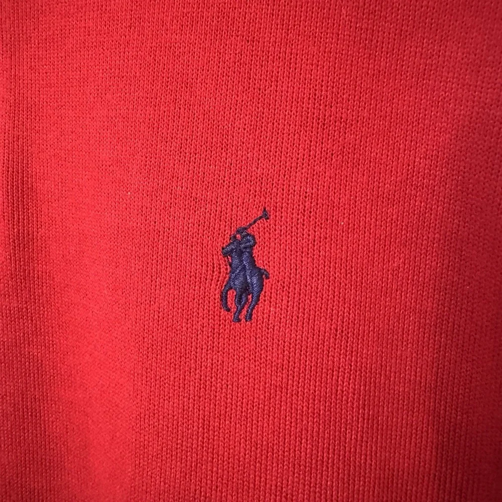 Polo Ralph Lauren Red Cotton Quarter Zip‎ Long Sleeve Sweater XL Preppy Heritage